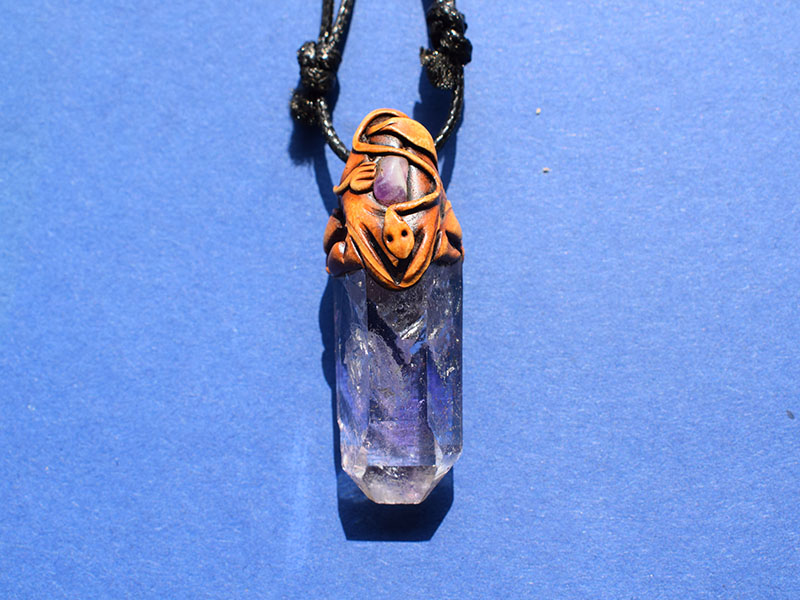 Abzieher Meisterkristall mit Amethyst Abzieher Meisterkristall mit Amethyst